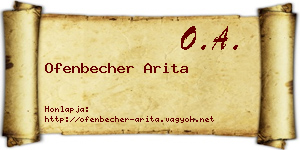 Ofenbecher Arita névjegykártya